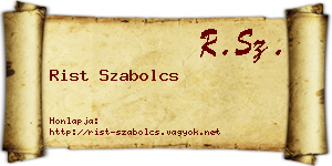 Rist Szabolcs névjegykártya