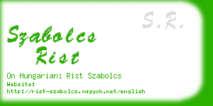 szabolcs rist business card